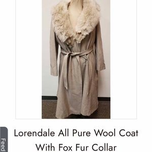 Lorendale all pure wool coat with fox fur collar - gorgeous coat